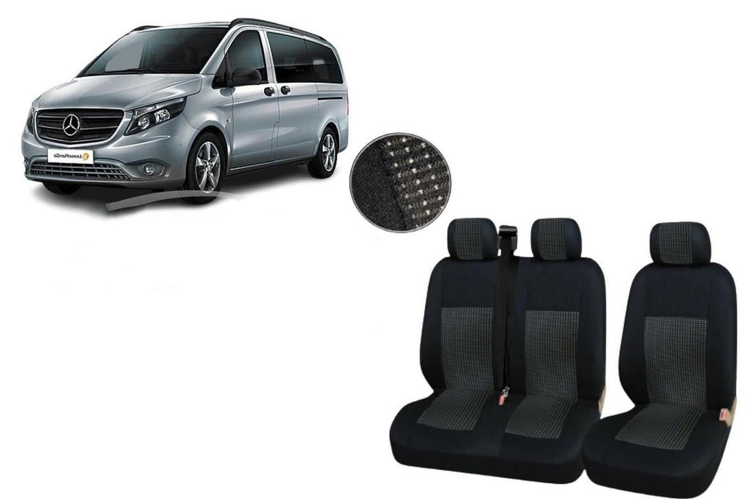 Seat Cover Set – suitable for Mercedes Sprinter 2006–2018, 3-Piece Black Fabric