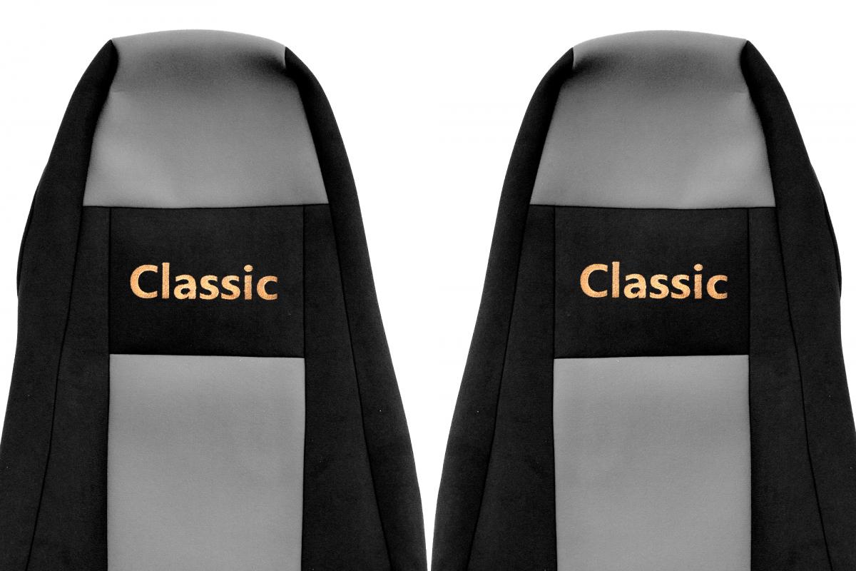 Housses de siège Classic – adapté pour Scania Série R/G/P, tissu, noir/gris