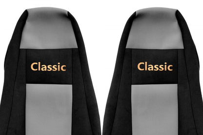 Housses de siège Classic – adapté pour Scania Série R/G/P, tissu, noir/gris