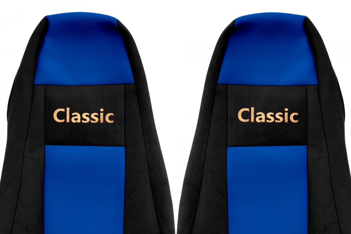Housses de siège en tissu Classic – adapté pour Scania séries R, G et P, noir et bleu