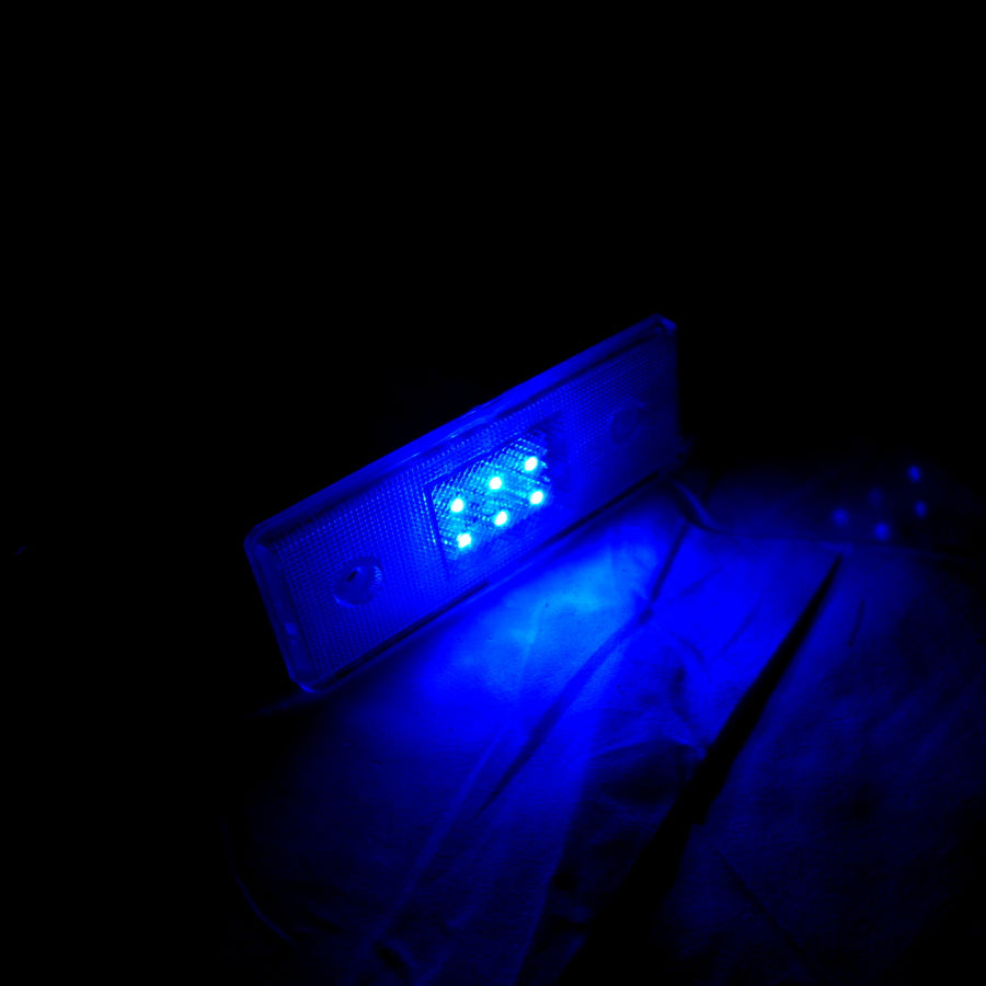 Feu de gabarit LED 12 V bleu 6 LED 102 x 43 x 8 mm avec support de fixation