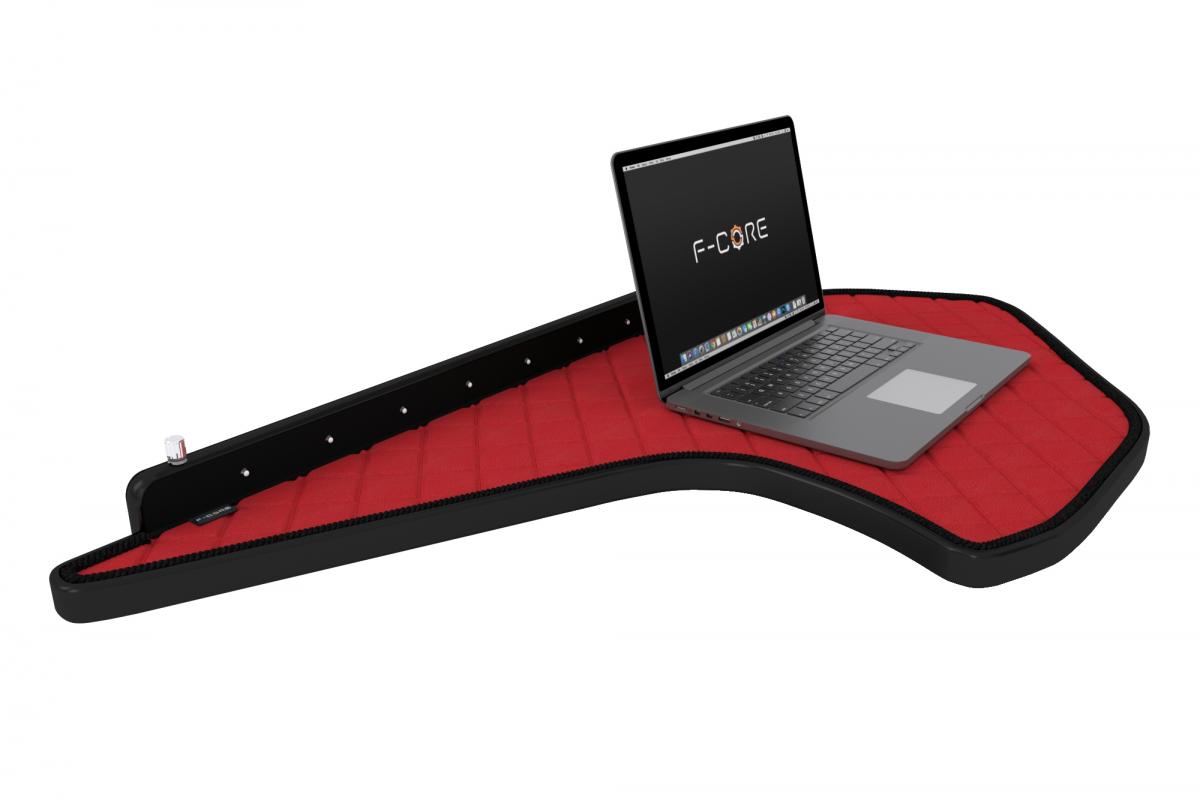 Table centrale pour camion avec LED – adaptée pour DAF XG, XG+ et XF NG (à partir de 10.2021), finition moquette rouge