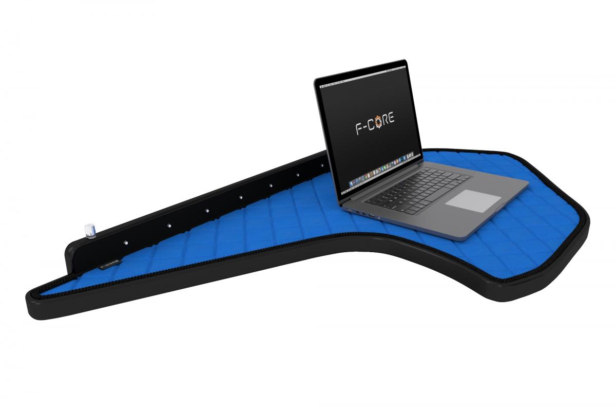 Table centrale pour camion avec LED – adapté pour DAF XG, XG+ et XF NG (à partir de 10.2021), moquette bleue, série Elegance