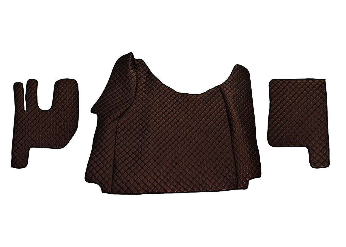 Tapis de sol en cuir synthétique (éco-cuir) bronze – adaptés pour Renault Gama T Tunnel