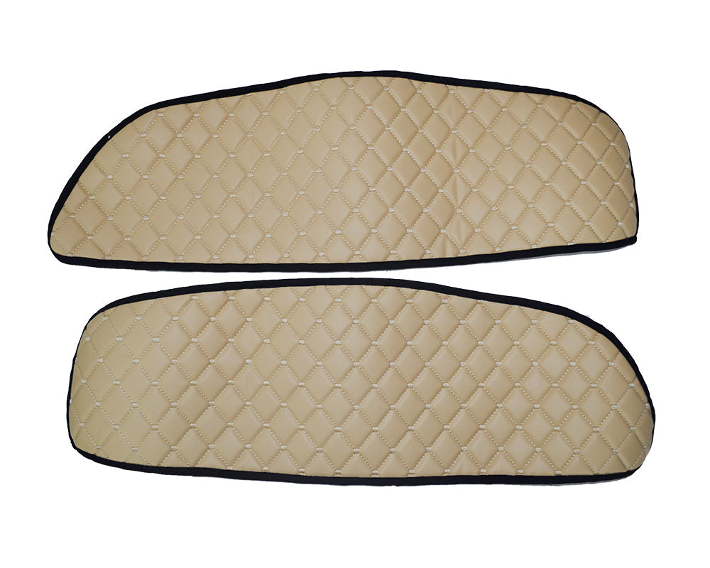 Türmatten – 2-teiliger beige Kunstleder (Eco-Leder) Satz geeignet für MAN TGX 2007–2017