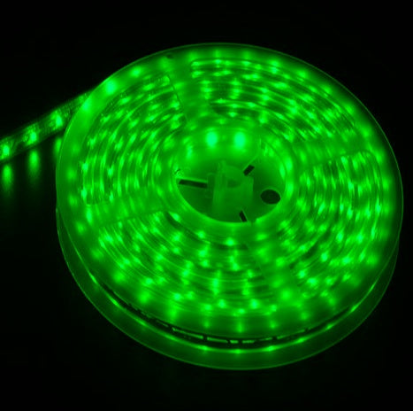 Ruban LED vert étanche, 12 V, 5 m, SMD 3528, 60 LED par mètre