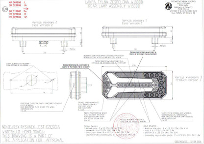 Hinteres LED-Neon-Rücklicht, 4-fach-Funktion mit dynamischem Blinker, 12/24 V, E-geprüft