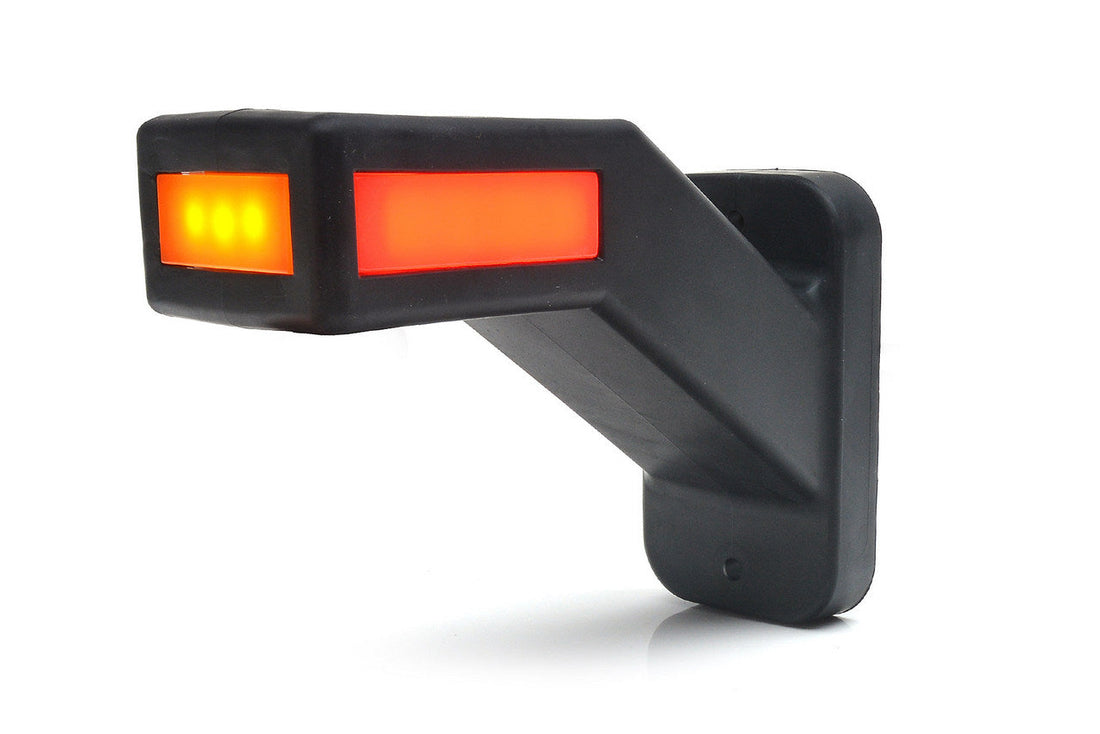 Dreifache LED-Neon-Umrissleuchte, Hornausführung links, Rot/Weiß/Orange, 12/24V