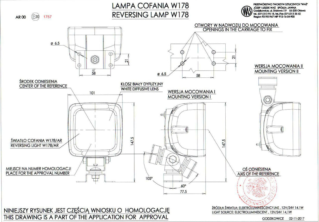 Quadratische LED-Neon-Rückfahr-Arbeitsleuchte 12/24V 101 x 147 x 77 mm hintere Halogen-Stil-Leuchte