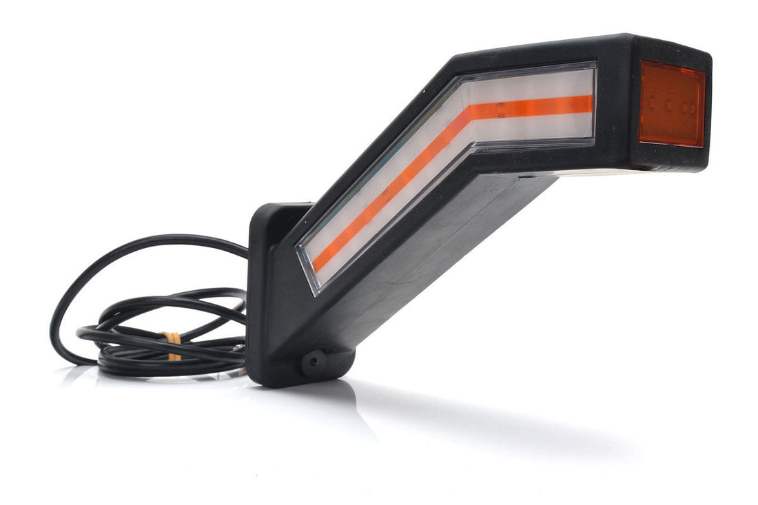 LED Horn-Type Rear Combination Lamp, Right, 12/24V, 238×181×72 mm, 9 Functions