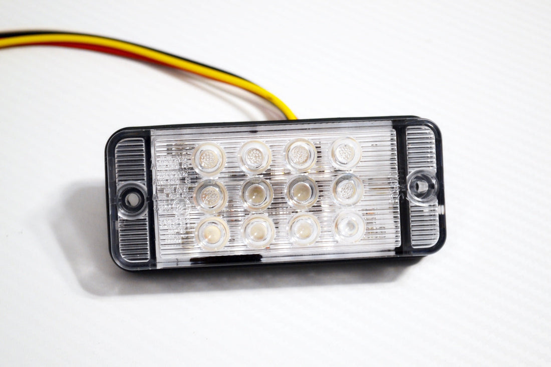 Mini Transparent LED Trailer Tail Light – 12/24V, 12 LEDs, Stop/Tail/Indicator