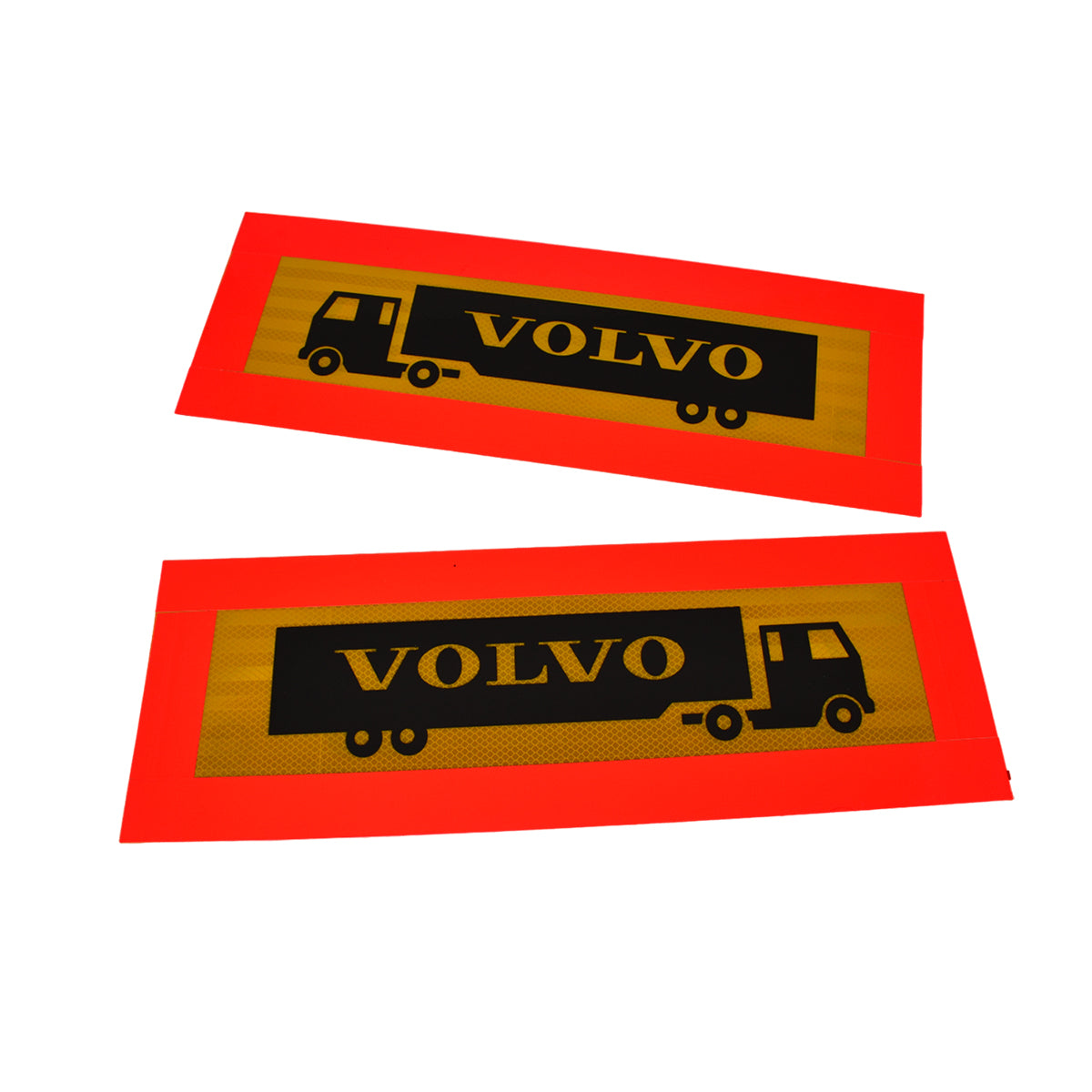 Отразителни стикери за ремарке, подходящи за Volvo – комплект 2 бр., 57 x 20 cm, червено/жълто