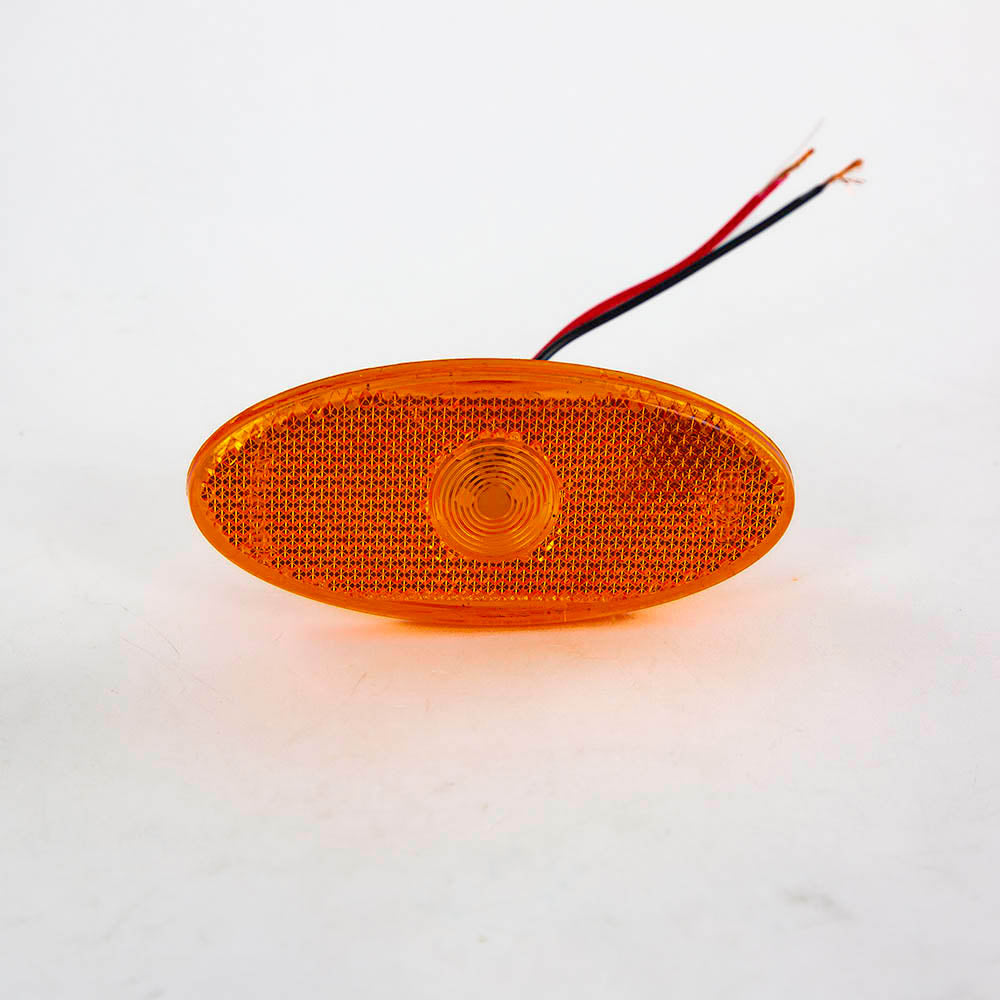 Овален LED габаритен мигач, жълт корпус, 4 LED диода, 100×45×40 mm, подходящ за Renault