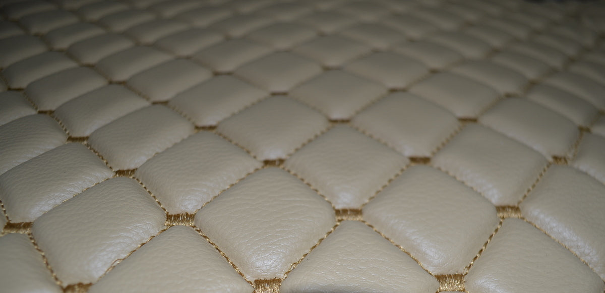 Tapis de sol beige en cuir synthétique (éco-cuir) – adapté pour MAN TGX boîte manuelle, deux tiroirs, 2018+