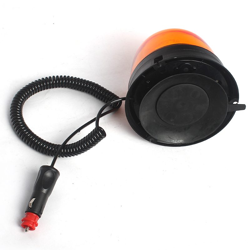 Gyrophare LED orange, 7 modes de flash, 12–24 V, base magnétique avec ventouse