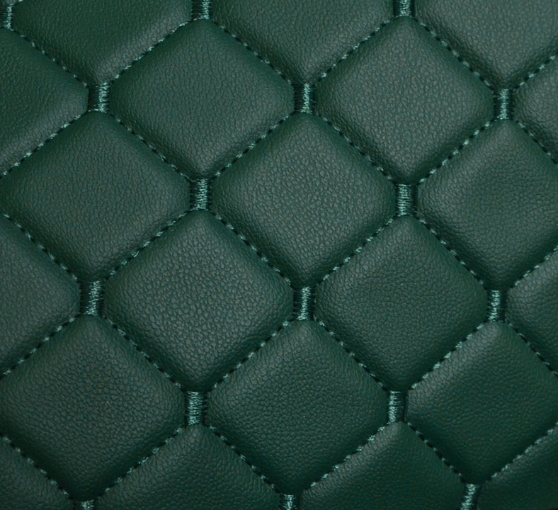 Tapis de sol en cuir adapté pour tracteur John Deere série 8 – Vert, découpe sur gabarit