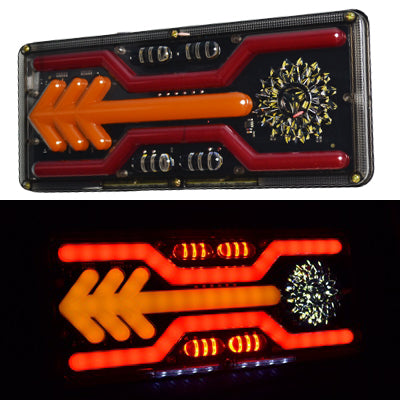 Jeu de feux arrière LED néon – Indicateur circulaire et flèche, 33 cm
