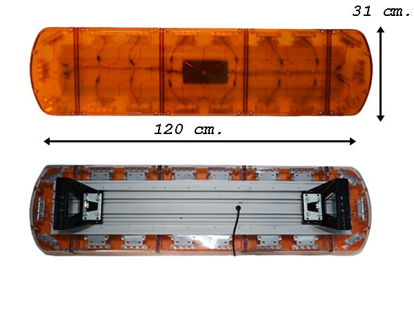 Rampe lumineuse LED de signalisation d’urgence, 120 cm, feu jaune pour véhicules