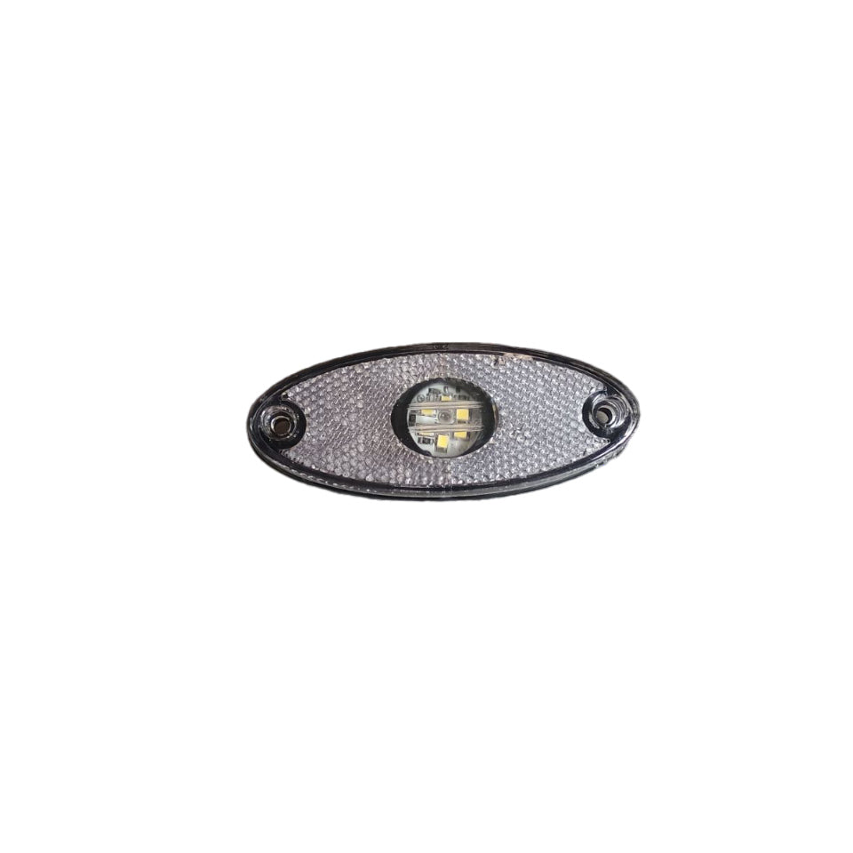 Feu de gabarit LED ovale blanc, 12/24 V, 6 LED, 101 x 40 x 12 mm, entraxe de fixation 84 mm