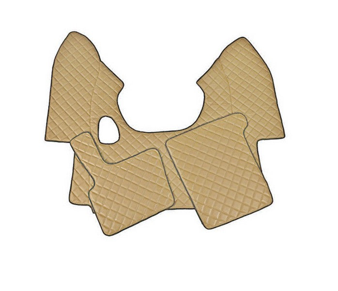 Tapis de sol beige en cuir synthétique (éco-cuir) – adapté pour DAF 95 boîte manuelle
