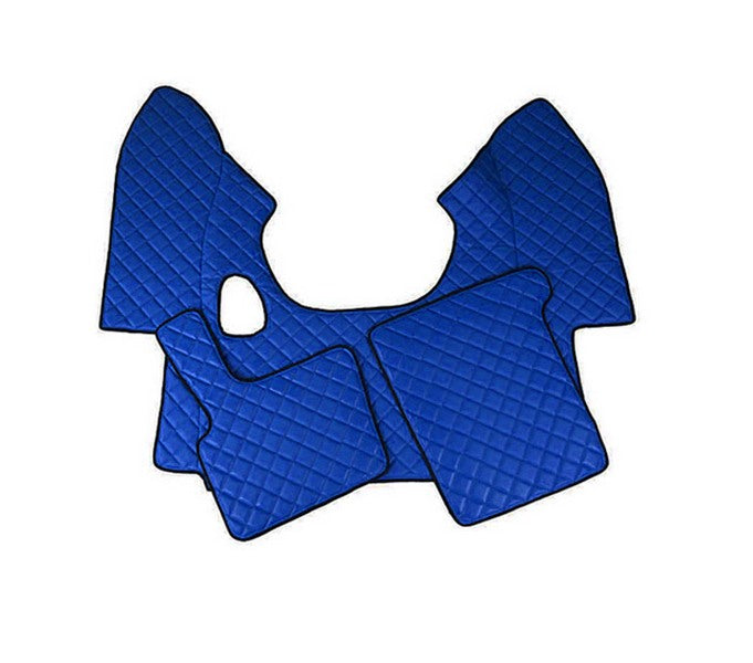 Tapis de sol en cuir synthétique (éco-cuir) bleu – adapté pour DAF 95 boîte manuelle