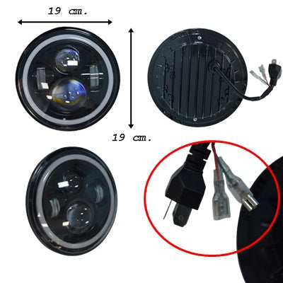 Projecteur antibrouillard LED adapté pour Jeep – 90 mm, 60 W, feux de croisement/route, angel eyes