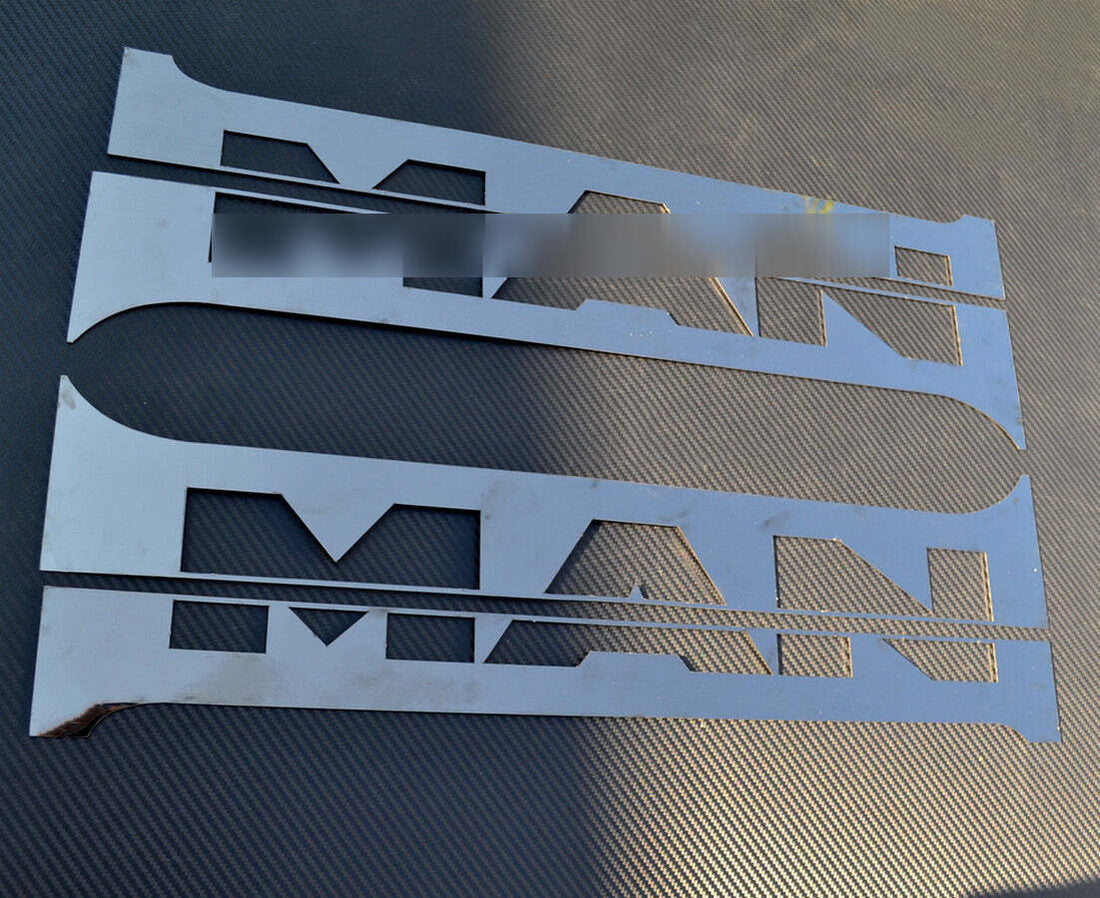 Schwarze Spiegel-Türsäulenabdeckungen – geeignet für MAN, Edelstahl, 4-teiliges Set