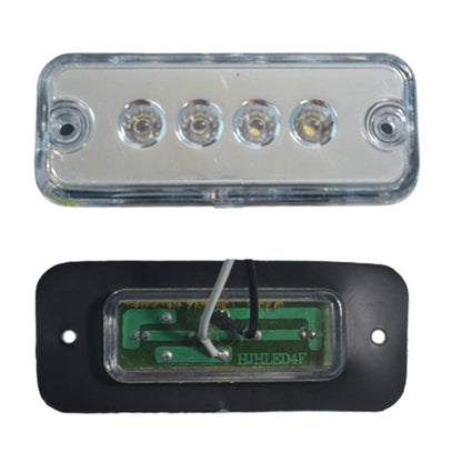 White LED Clearance Light, 4 LEDs, 24 V, 10 × 4 × 2.5 cm, 8 cm Bolt Spacing