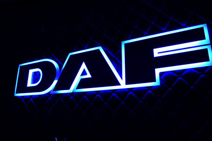 Illuminated Grille Sign Suitable for DAF Trucks – Blue Light, 24V, 68 x 13 x 2 cm