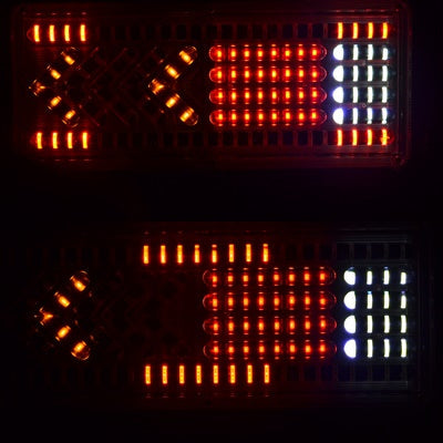 Feux flèches LED de stop et de direction, base métallique 33 cm, 24 V, jeu pour éclairage arrière de véhicule