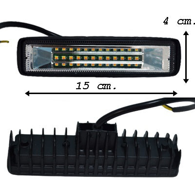 Projecteur LED 12V blanc avec clignotant 54W 15 cm