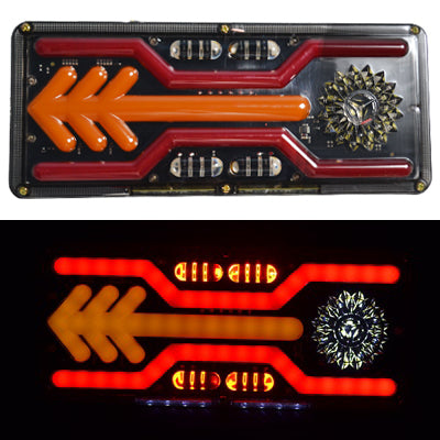 Jeu de feux arrière LED néon – Indicateur circulaire et flèche, 33 cm