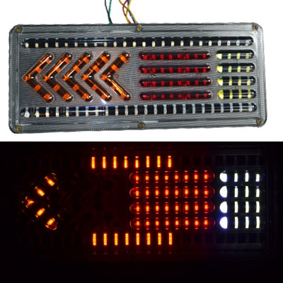 Feux flèches LED de stop et de direction, base métallique 33 cm, 24 V, jeu pour éclairage arrière de véhicule