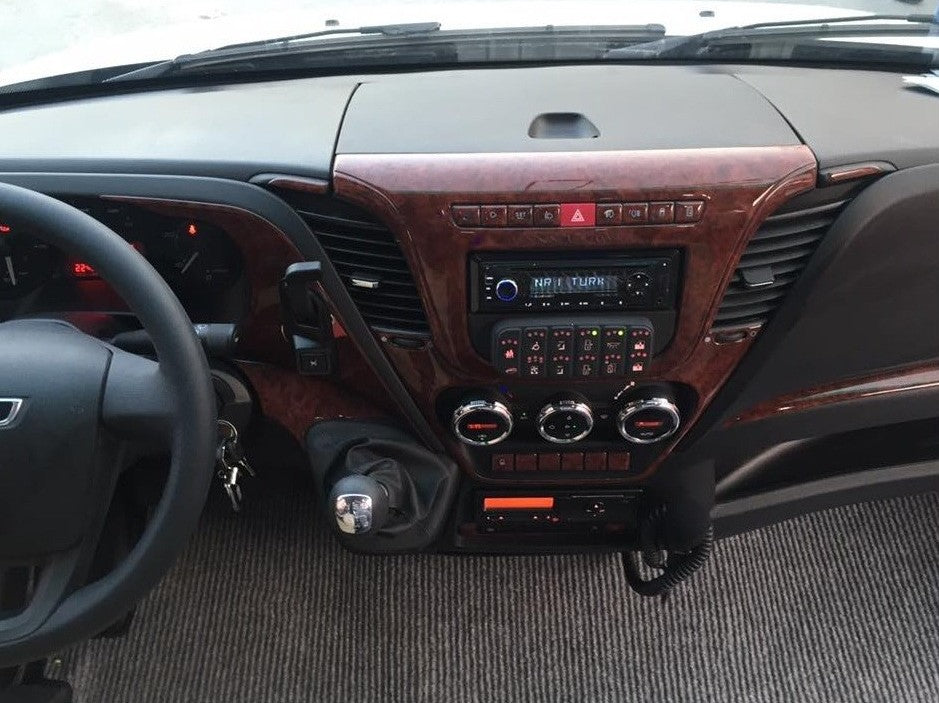 Silicone Mahogany Dashboard Sticker Kit – suitable for Iveco Daily 2015+, 38 Pieces