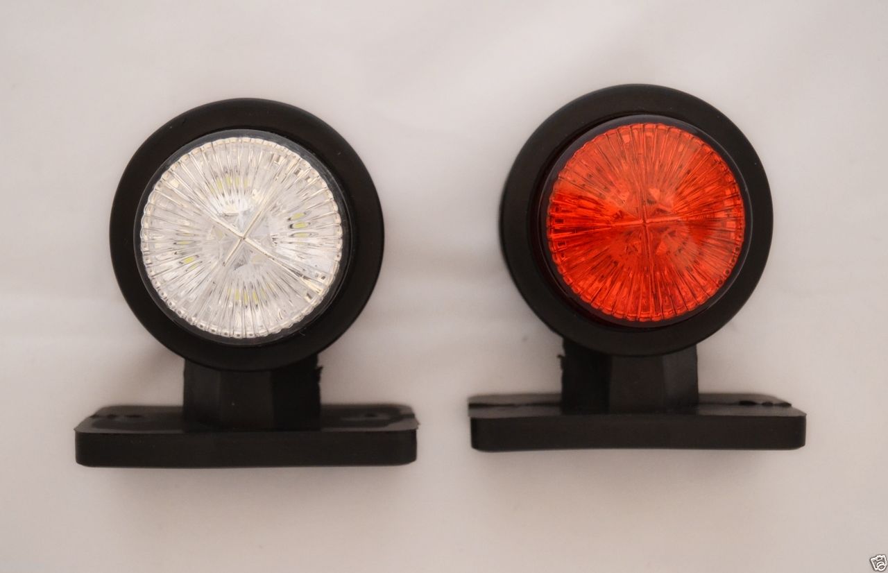 Petit feu de position à LED, 10 diodes, 12 V, rouge/blanc