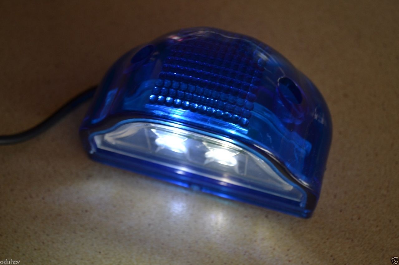 LED осветление за заден регистрационен номер, синьо, 24V, голямо, комплект 2 бр.
