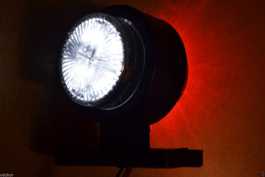 Kurze LED-Positionsleuchte, 10 Dioden, 12V, Rot/Weiß