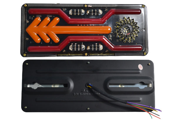 Jeu de feux arrière LED néon – Indicateur circulaire et flèche, 33 cm