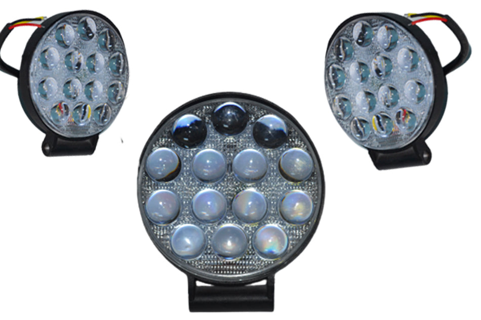 Projecteur antibrouillard LED 3D slim, 42 W, 14 LED, boîtier en aluminium, fixation inférieure