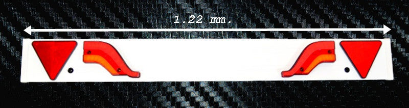 Rampe d’éclairage pour remorque, 1,22 m, 2 feux arrière LED, triangle réfléchissant, câble 7 broches, 12/24 V