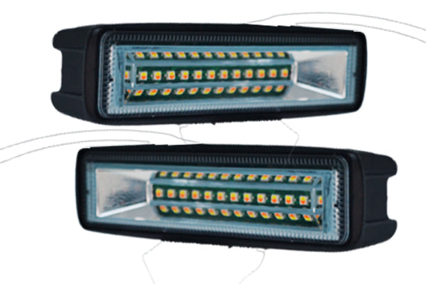 Projecteur LED 12V blanc avec clignotant 54W 15 cm